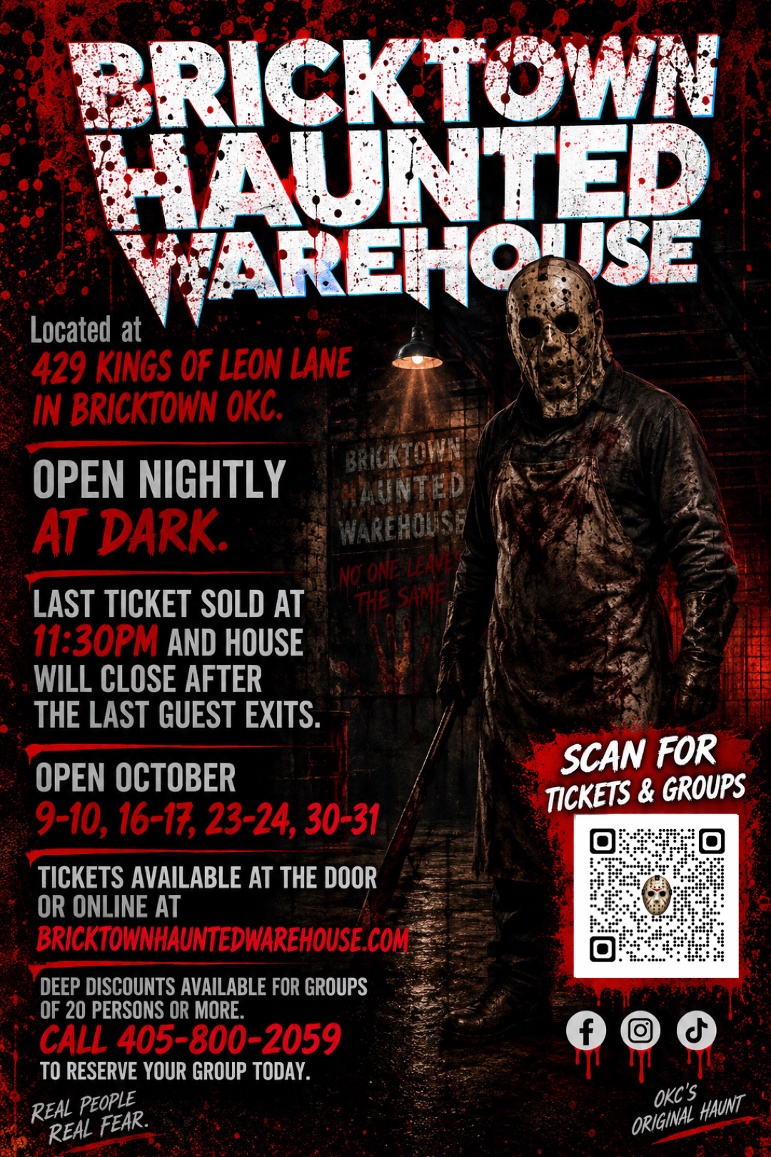 Bricktown Haunted Warehouse 2026 event poster