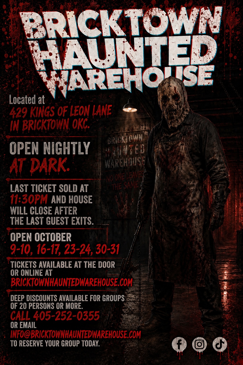 Bricktown Haunted Warehouse 2026 event poster